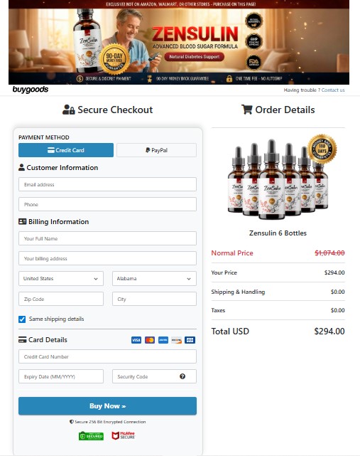 ZenSulin secure ordering process
